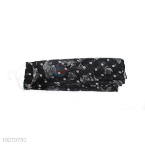 Best Selling Dot Pattern Black TR Cotton Scarf for Women