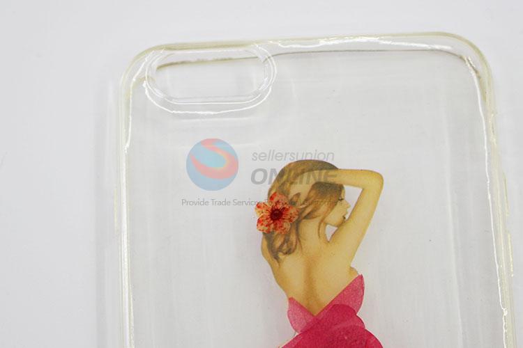 Hot Sale Beautiful Girl Dried Flower Printed Transparent TPU Mobile Phone Shell for iphone