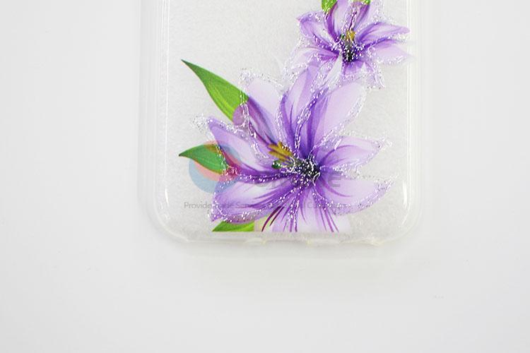 Hot Sale Purple Flower Printed Acrylic Mobile Phone Shell for iphone