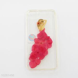 Hot Sale Beautiful Girl Dried Flower Printed Transparent Mobile Phone Shell for iphone