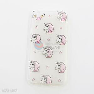 Pink Color Cartoon Unicorn Pattern Silicone Mobile Phone Shell for iphone