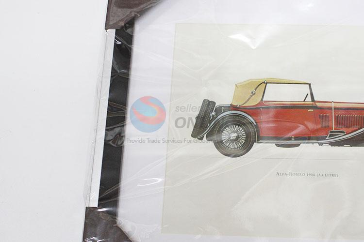 Red Color Vintage Vehicle Design Oil Painting for Wall Decoration