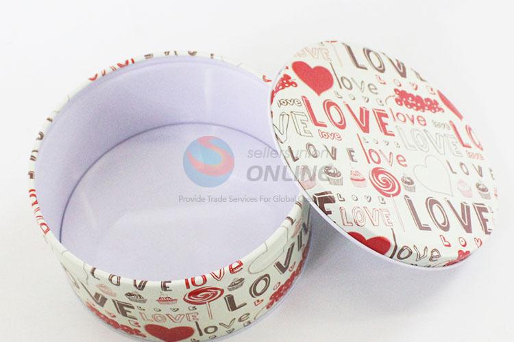 Lovely Printing Circular Storage Box Small Sealed Case