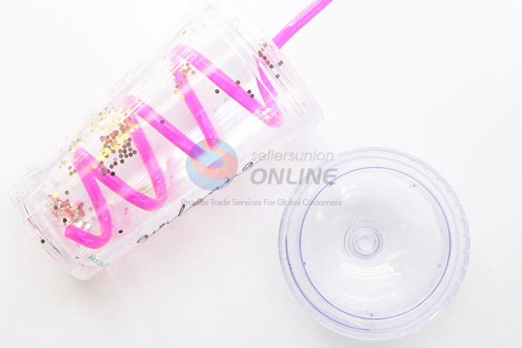 Creative Design Water Cup Drinking Bottle With Spin Straw