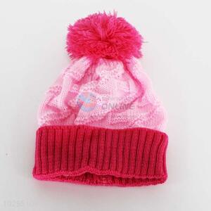Beautiful Children Knitted Hat with Plush Ball for Sale