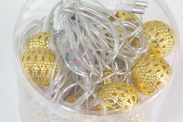 Fashion Design Battery Operated Golden Color Ball Light for Decoration