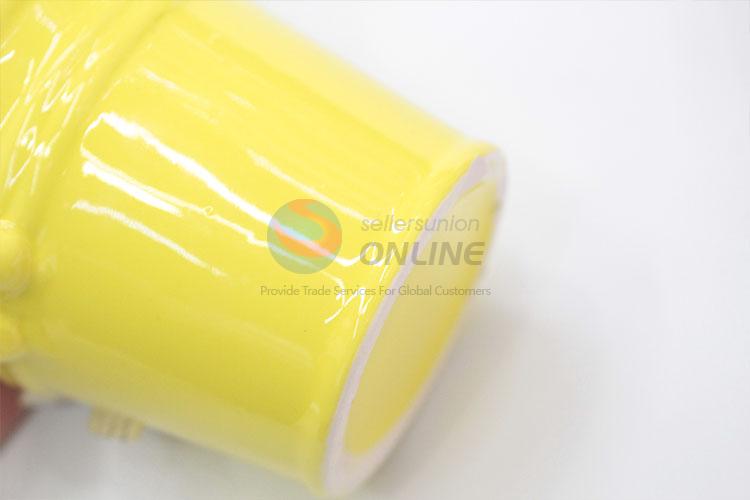 New arrival yellow round flowerpot ceramic artificial plant