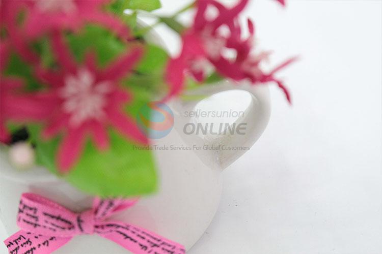 Classy design teapot shaped artificial flower