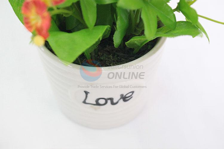 Nice classic cheap artificial flower with spiral grain flowerpot