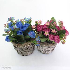 Promotional  artificial flower with wheat-straw flowerpot