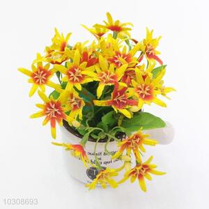 Fashion artificial flower with milk pan shape flowerpot