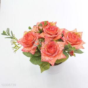 Newest design low price artificial rose miniascape for decoration