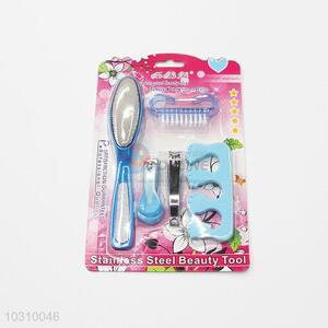 Girls Manicure Set Nail Clipper/ Eyebrow Scissors/ Callus Remover Pumice Stone Brush with Low Price