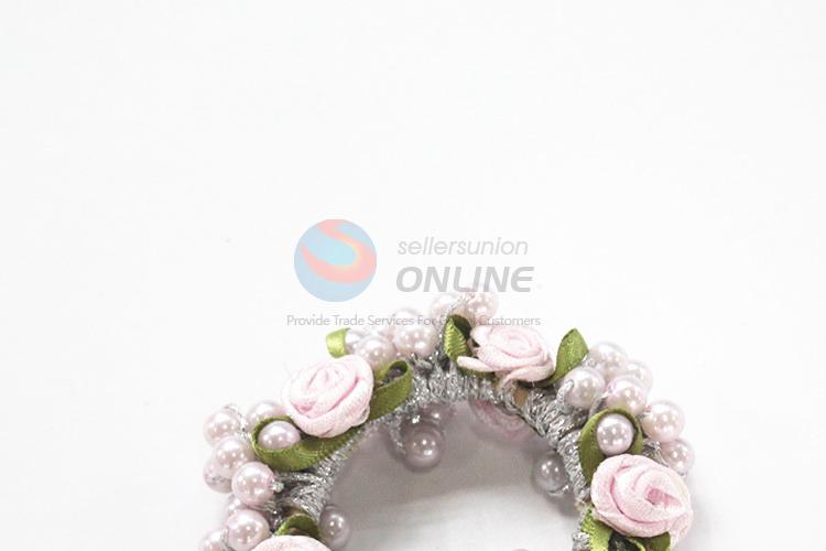 Nice design flower&pearl hair ring for promotions