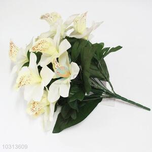 14 Heads White Fake Orchid for Wedding Party Decoration