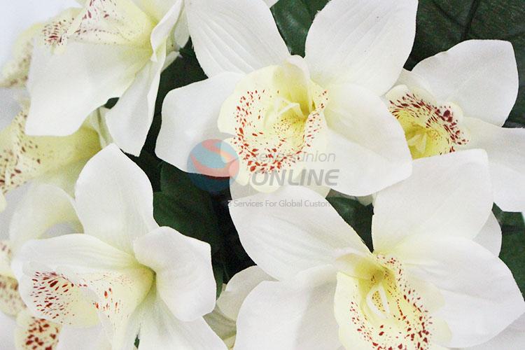 14 Heads White Fake Orchid for Wedding Party Decoration