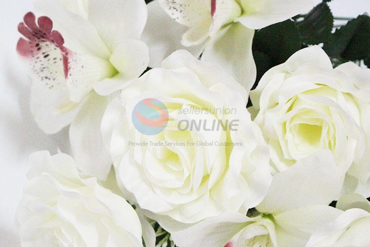 Wholesale 12 White Welcome Rose Vivid Fake Flower