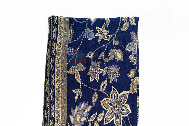 Flower Pattern 100% Cotton Jacquard Scarf