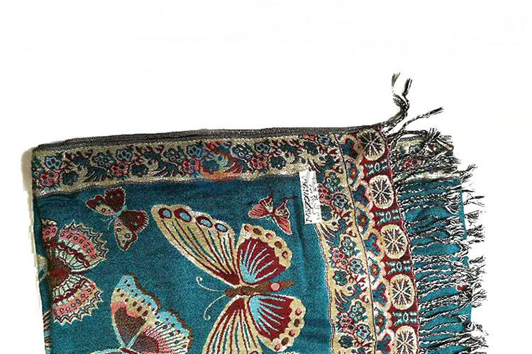 100% Cotton Butterfly Pattern Jacquard Scarf