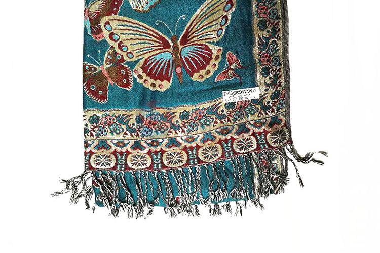 100% Cotton Butterfly Pattern Jacquard Scarf