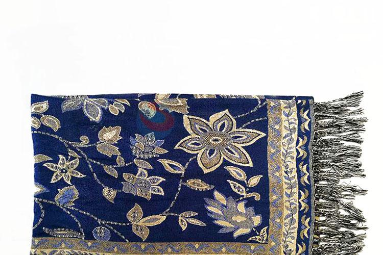 Flower Pattern 100% Cotton Jacquard Scarf