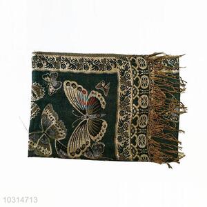 Polyester Jacquard Scarf with Butterfly Design