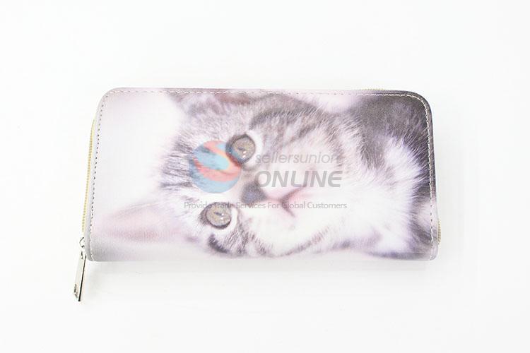 Cat Pattern Customized Purse/Wallet With Zippers