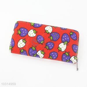 Strawberry Pattern Customized Purse/Wallet With Zippers