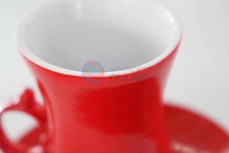 Unique Design Red Ceramic Cup Set