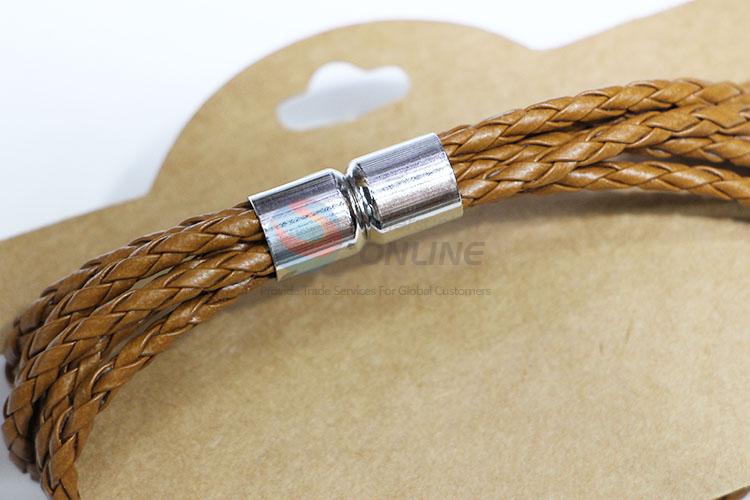 Latest Design Jewelry Cowhide Braided Bangle Bracelet