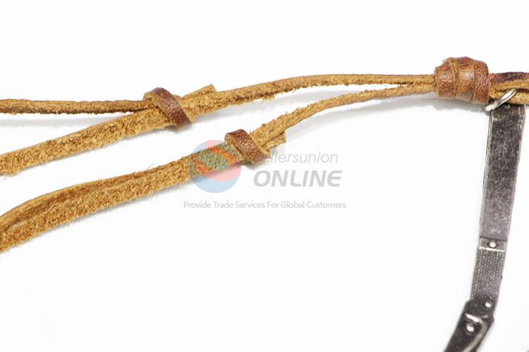 Best Selling Cowhide Sweater Necklace with Axe Pendant