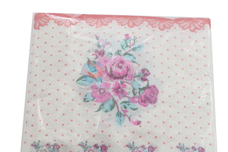 Beautiful Flower Printed Square Paper Towel for Sale