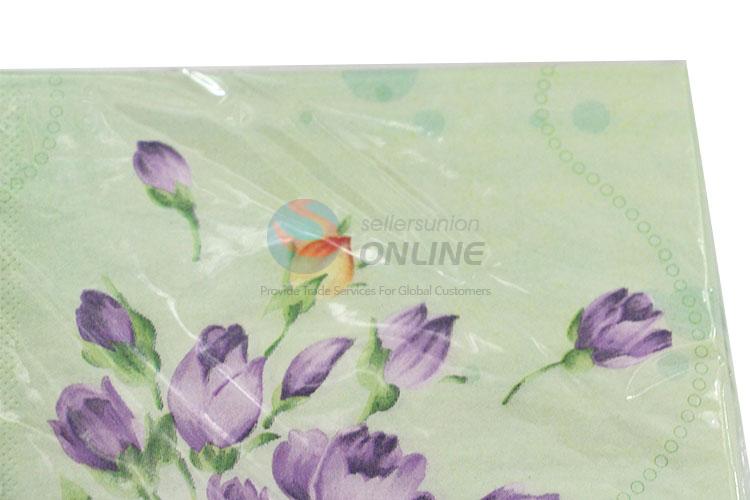 Factory Direct Flower Printed Square Paper Towel for Sale