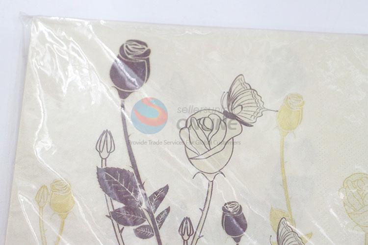 Nice Rose Printed Square Paper Towel for Sale