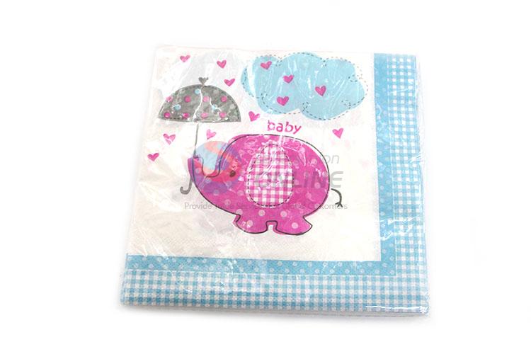 Cute Cartoon Elephant Printed Square Paper Towel for Sale