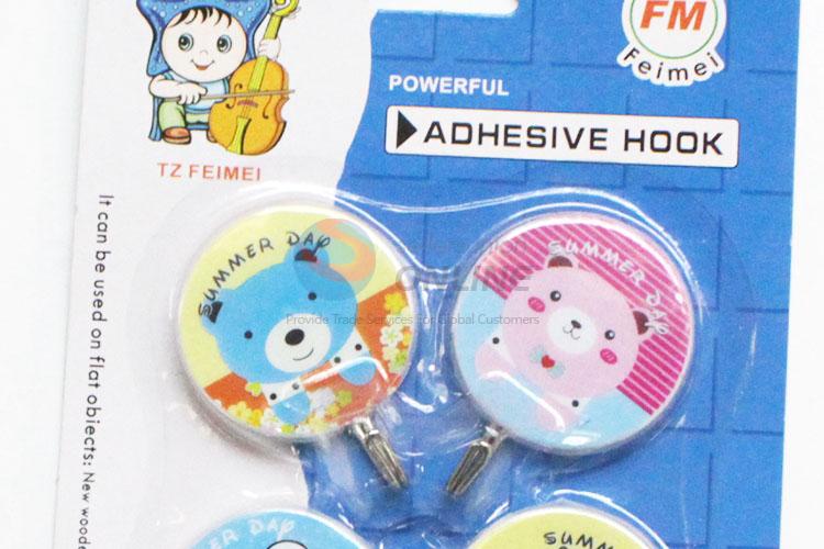 Cute Design Adhesive Round Sticky Plastic Hook