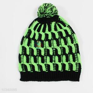 Promotional Green and Black Knitted Hat for Sale
