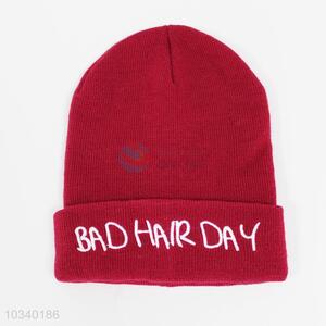 Factory Direct Red Warm Knitted Hat for Sale
