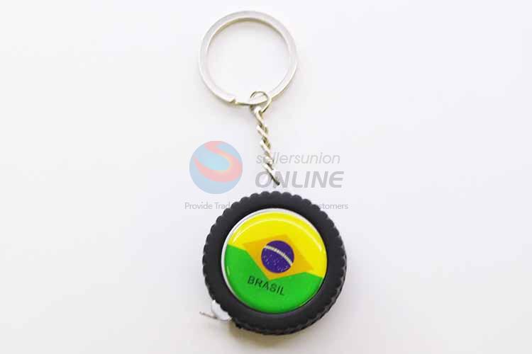 Brasil Flag Pattern Tyre Shaped Key Chain/Key Ring