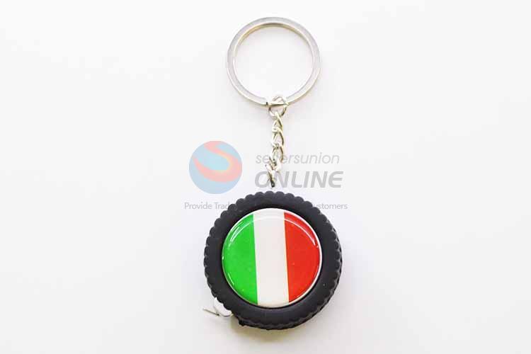 Italy Flag Pattern Tyre Shaped Key Chain/Key Ring