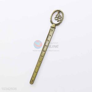 Zinc Alloy Ruler Bookmark with Clover Charm