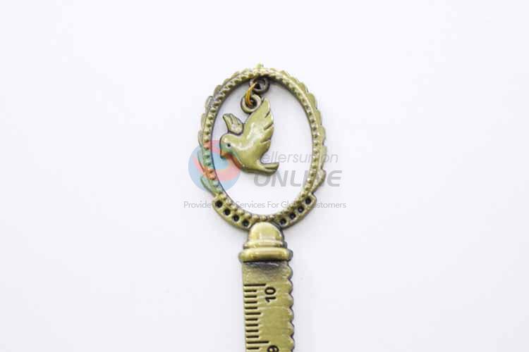 Zinc Alloy Ruler Bookmark with Bird Charm