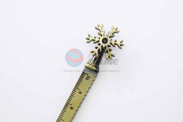 Zinc Alloy Ruler Bookmark with Snow Charm