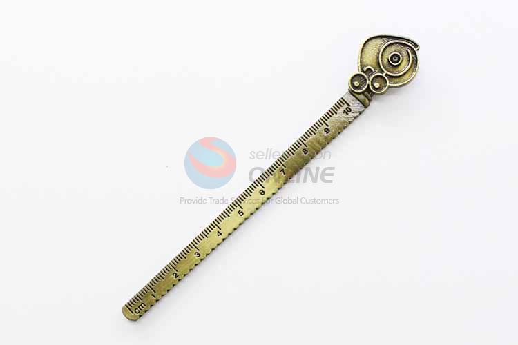 Zinc Alloy Ruler Bookmark with Snail Charm