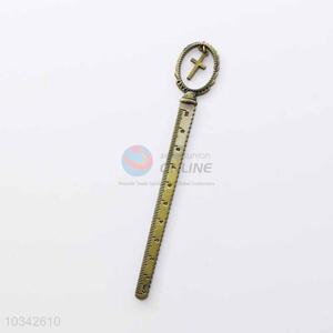 Zinc Alloy Ruler Bookmark with Cross Charm