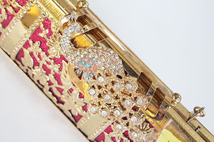 Retro chinese style rhinestone clasp flap clutch purses