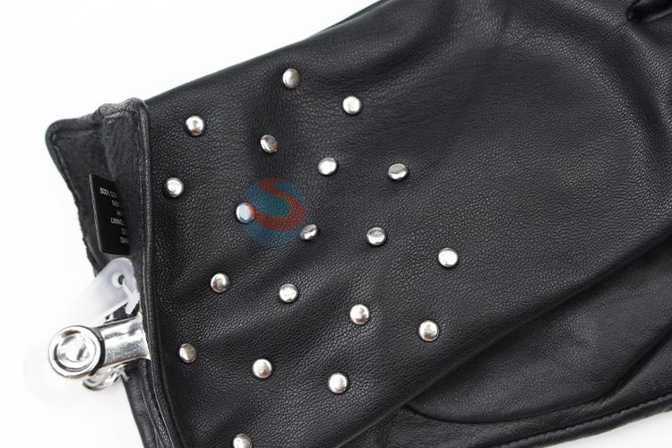 Cool design popular women winter warm gloves with rivets