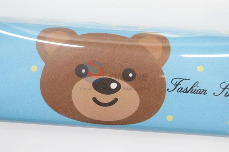 Bear Printed Pu Leather Pen Bag With Factory Price