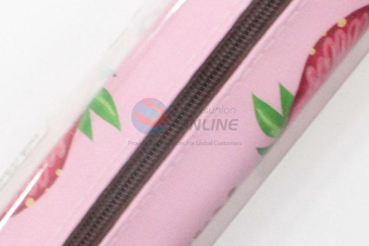 Customized New Fashion Strawberry Printed Pencil Bag