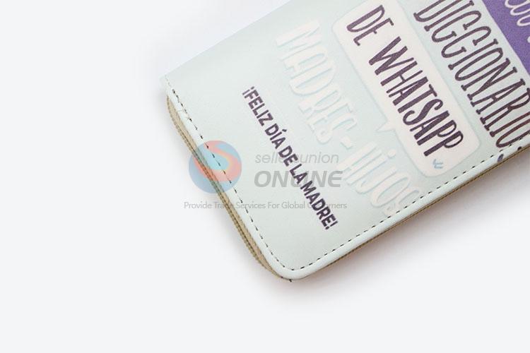 Wholesale Popular Female Card Holder Casual Zip Ladies Clutch PU Wallet